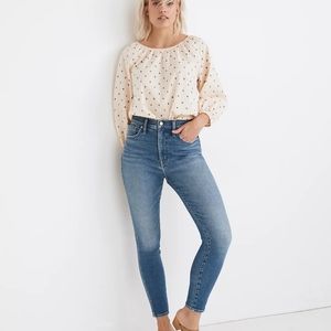 Madewell 9" high rise skinny crop jeans size 28